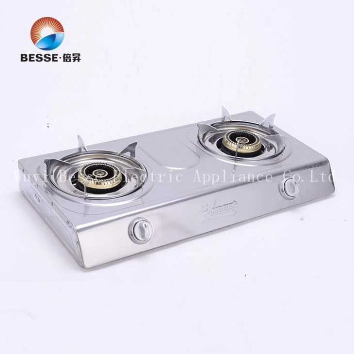Good Quality Double Burner Stove Stainless Steel Panel